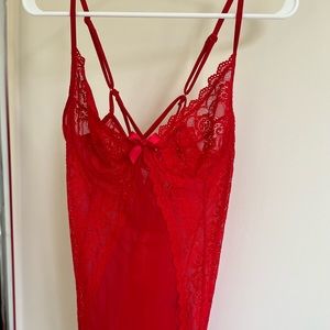 Vintage red slip dress